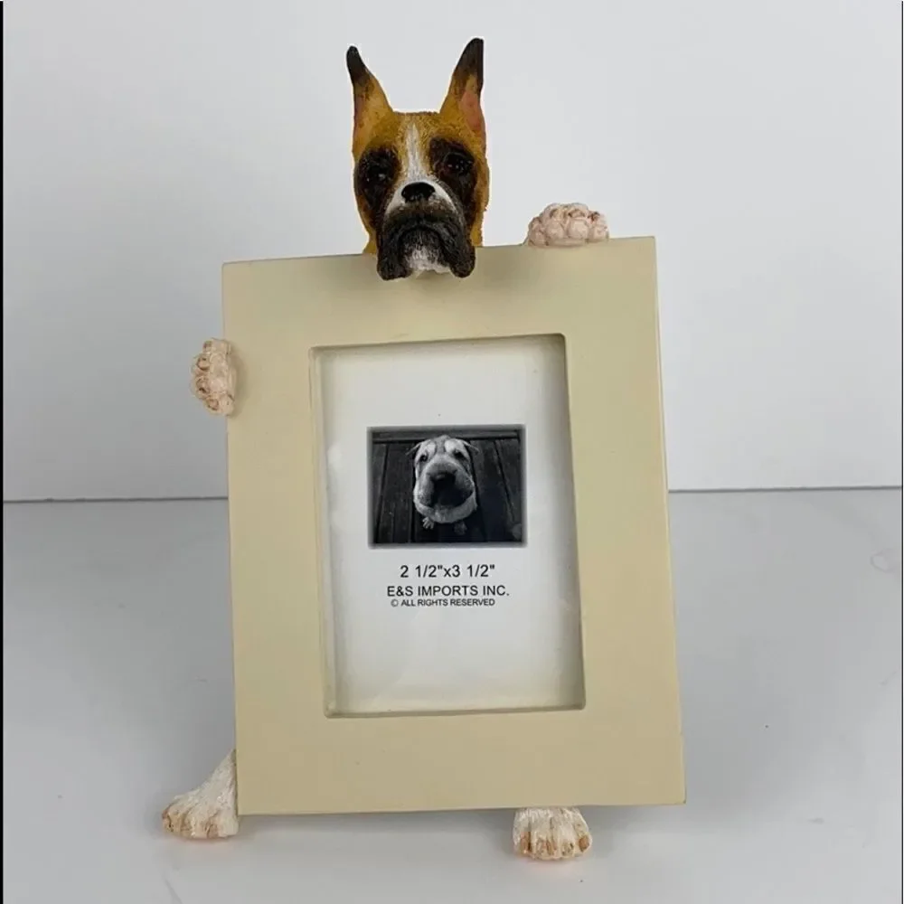 NWT E&S Brindle Boxer Picture Frame